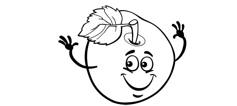 Jabłko kolorowanka. Kolorowanka z jabłkiem w roli głównej.