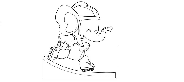 Słoń: kolorowanka nr 4